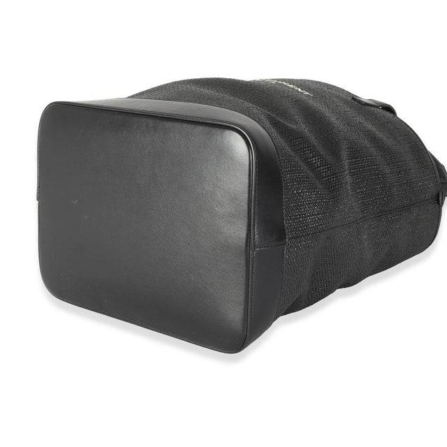 Animal Skin Black Linen Canvas Teddy Shopping Bag For Sale - Image 7 of 7