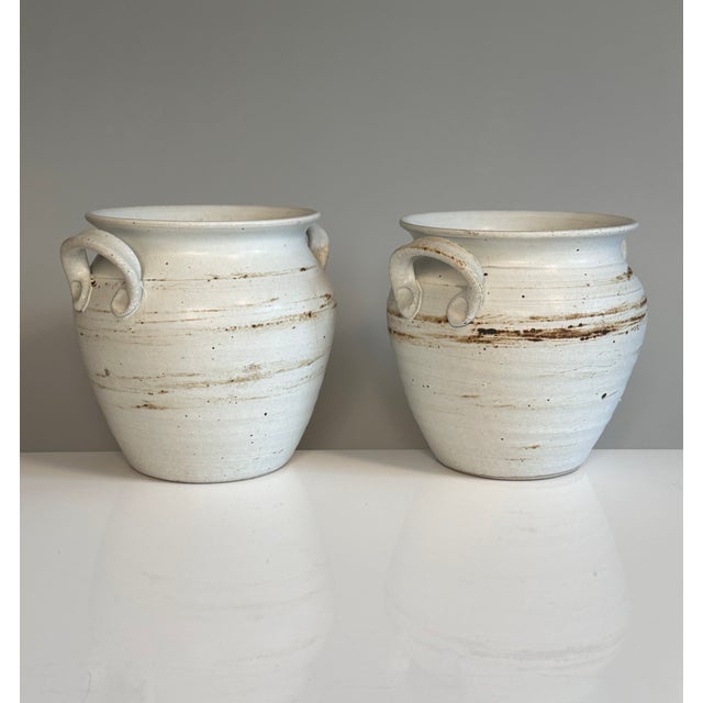 Studio Ceramic Art Vases with Handles from Pottestuen Fredrikshavn, Denmark, 1970s, Set of 2 For Sale - Image 12 of 15