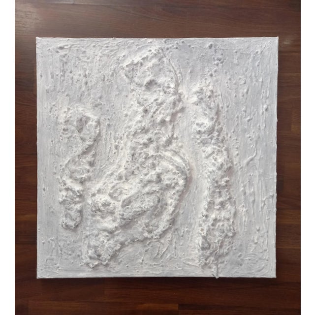 White Neutral Palette Relief Brutalist Oil Painting #3 by Diane Grant For Sale - Image 8 of 9