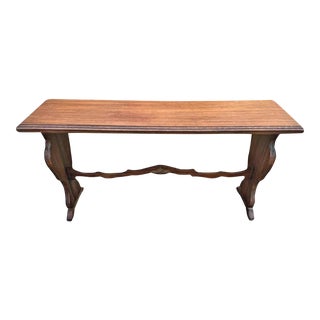 1920s Spanish Revival Walnut Console Table For Sale