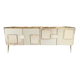 Italian Sideboard in Murano Glass and Brass from Justfurnituress SRL For Sale
