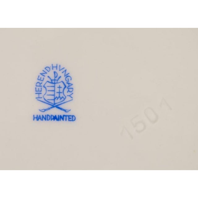 Ceramic Deep Plates with Purple Floral Motifs from Herend, Hungary, Set of 4 For Sale - Image 7 of 9