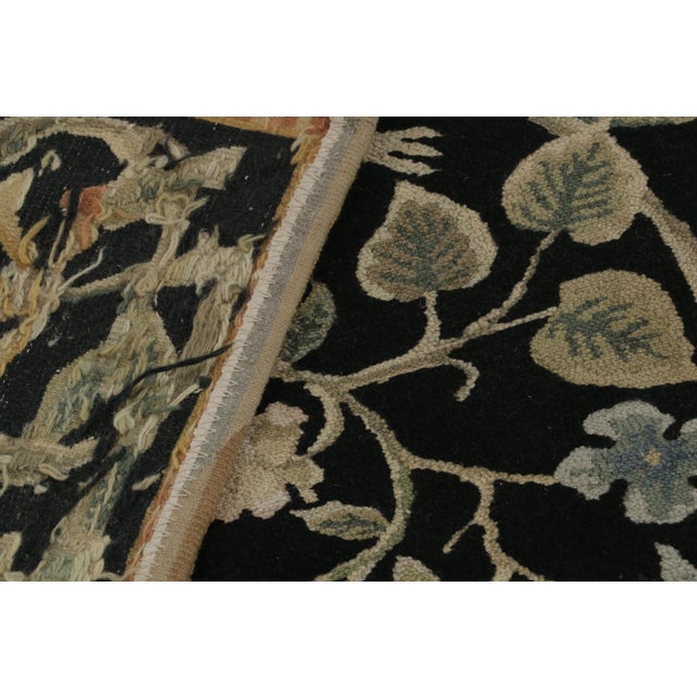 Rug & Kilim’s European Style Rug in Black With Beige and Green Floral Patterns For Sale - Image 10 of 10