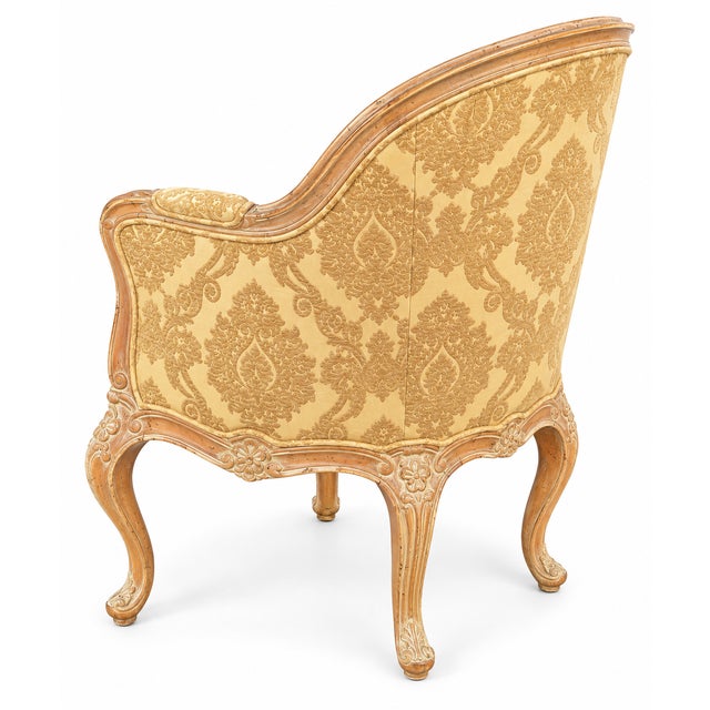Italian Carved & Cerused Pine French Louis XV Style Bergere Chairs - Pair For Sale - Image 13 of 13