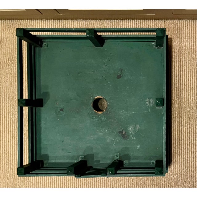 Antique 1920's American Green Paint Decorated Wood Fence, Gate and Stand for Displaying a Feather Christmas Tree For Sale - Image 11 of 15