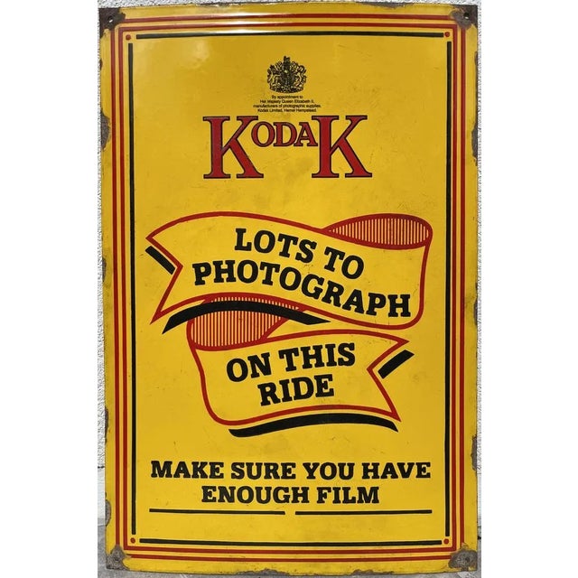 Mid-Century English Kodak Advertising Enamel Sign, 1950s For Sale - Image 11 of 11