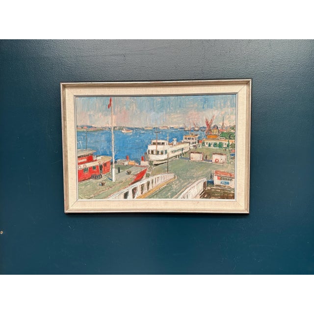 John Hedman, Malmö Harbour, 1960s, Oil Painting on Canvas, Framed For Sale - Image 8 of 15