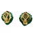 Vintage 1970s 18k Gold Carved Malachite Sculptural Clip-on Earrings, Pair For Sale - Image 13 of 13
