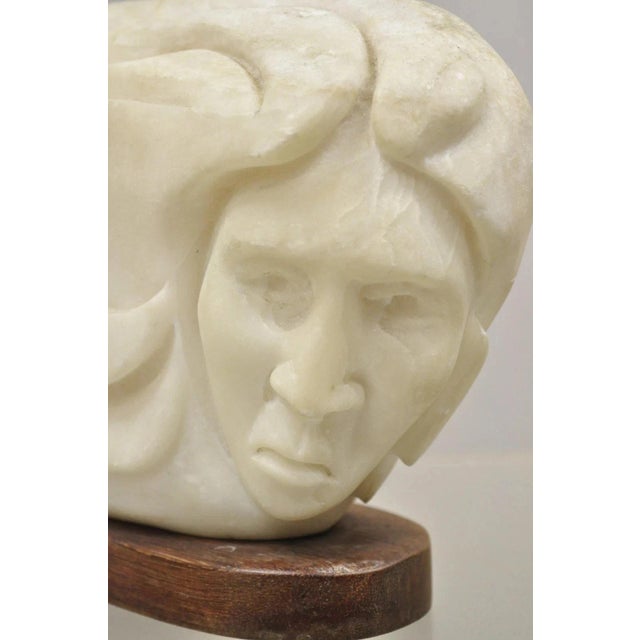Mid 20th Century Vintage Bud Miller 1989 Native American Carved Alabaster Double Sided Sculpture For Sale - Image 5 of 12