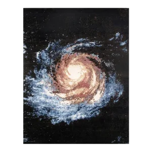 2020s Black Galaxy Design Rug