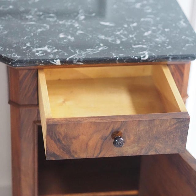 Louis Philippe Bedside Table with Marble Top, France, 1870 For Sale - Image 4 of 10