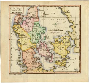 Antique Hand-Colored Map of Denmark by S. Neele, 1790