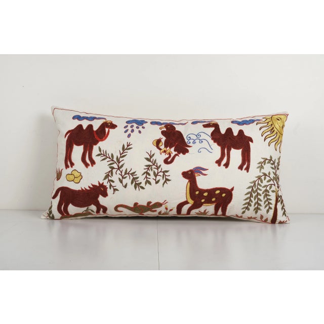 2000 - 2009 Tashkent Suzani Animal Bedding Pillow Case For Sale - Image 5 of 5