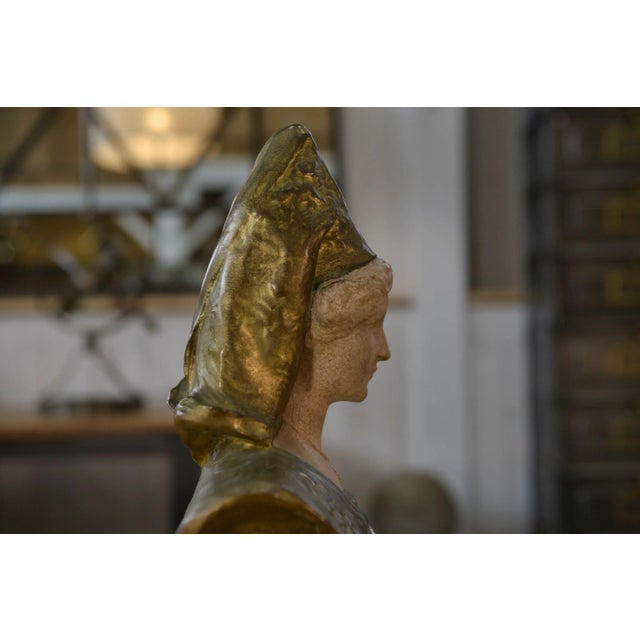 Bronze and Ceramic Bust by Henri Louis Levasseur, 1890s For Sale - Image 10 of 11