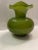 Boho Chic Olive Green Vase With White Flower Top For Sale - Image 10 of 12