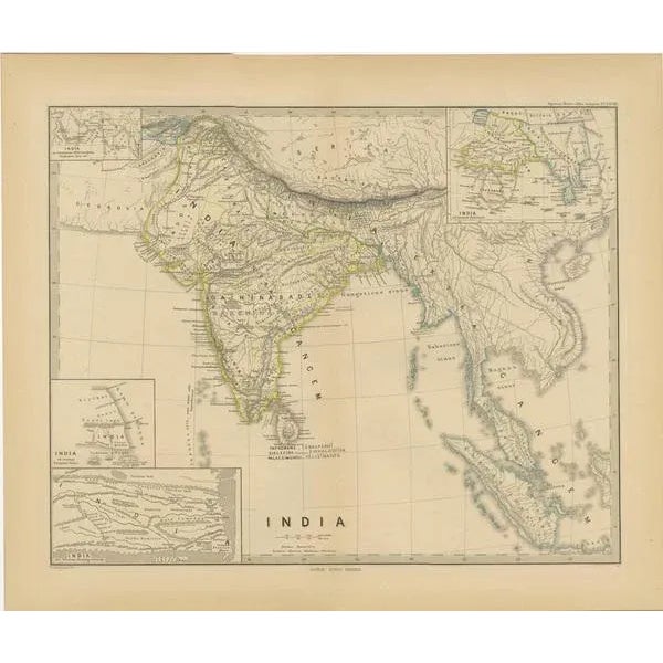 Paper Cartography of the Indian Subcontinent, 1880s For Sale - Image 7 of 7
