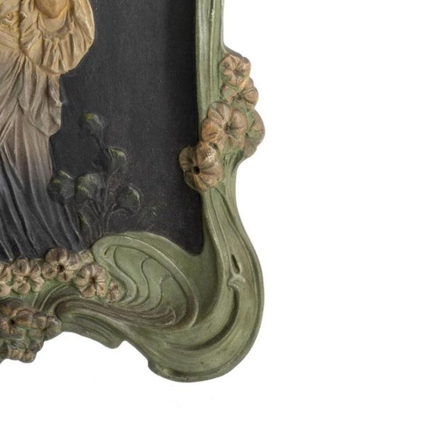 Art Nouveau Porcelain Wall Plaque For Sale - Image 5 of 6