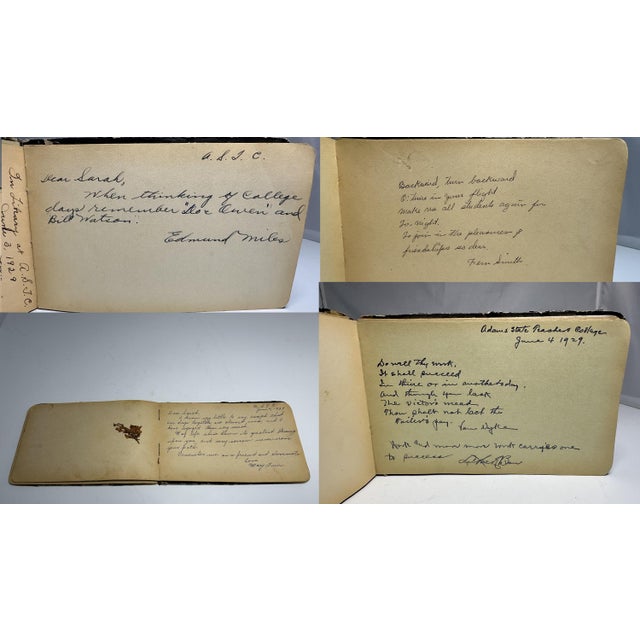 Late 19th Century Victorian Autograph Book: Adams State College, Alamosa, Colorado c.1880-1929 For Sale - Image 5 of 10