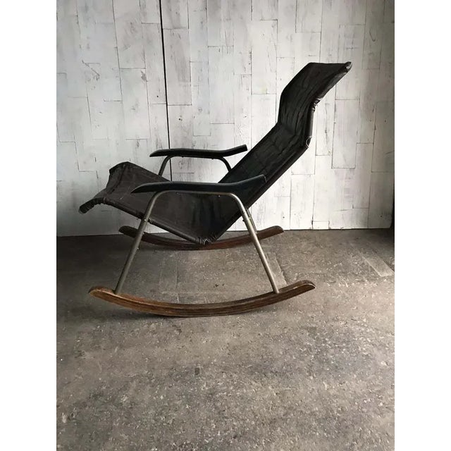 Black Japanese Rocking Chair by Takeshi Nii, 1950s For Sale - Image 8 of 8