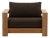 Outdoor Teak & Chocolate Cushion Chair For Sale
