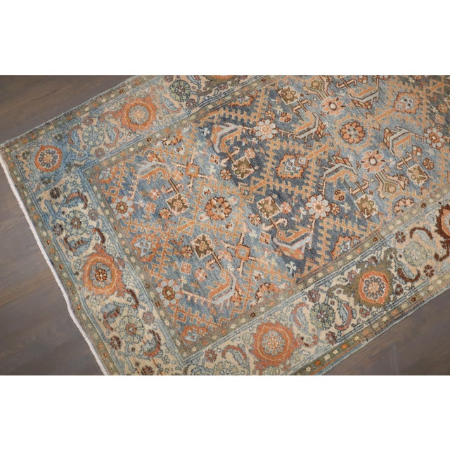 Antique Zabihi Collection Persian Malayer Wide Extra Long Runner For Sale - Image 11 of 11