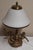 Vintage Table Lamp with Brass Base and Opaque White Glass Shade, 1990s For Sale - Image 4 of 7