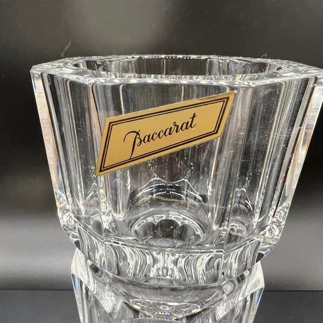 Mid-Century Modern Vintage Baccarat Edith, Heavy Cut Crystal Vase in Original Box For Sale - Image 3 of 14