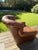Restoration Hardware Leather Lounge Club Chair Upholstered in rich, cognac-brown leather, this generously scaled Churchill...