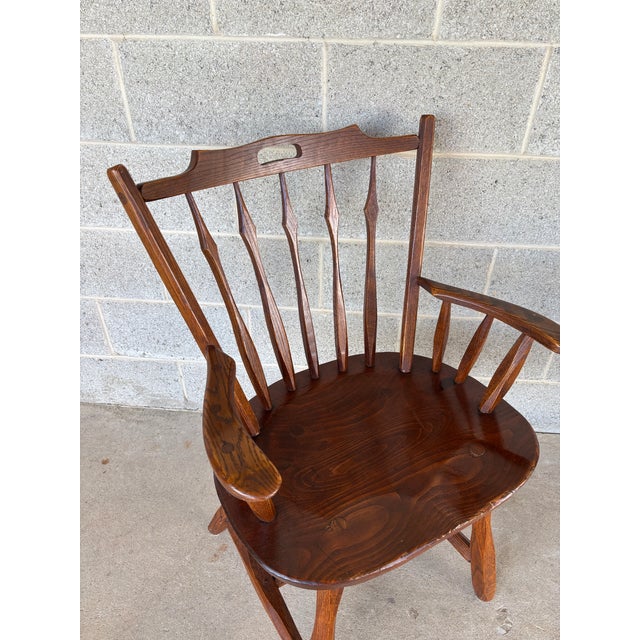 Rustic Hunt Country Furniture Oak & Pine Dining Captains Chairs - A Pair For Sale - Image 3 of 12