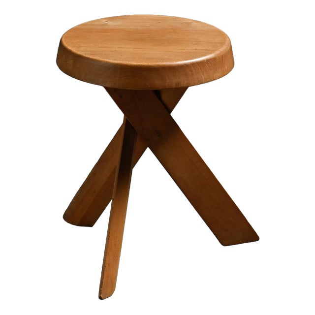Vintage Elm S31 Stool by Pierre Chapo, 1980 For Sale