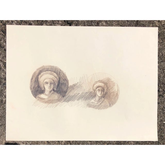 Double portrait drawing by Atlanta artist Adrienne Anderson (1949-2020). Anderson earned her MFA from University of...