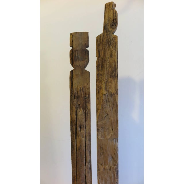 Burmese Tribal Markers Wooden Sculpture For Sale - Image 10 of 11