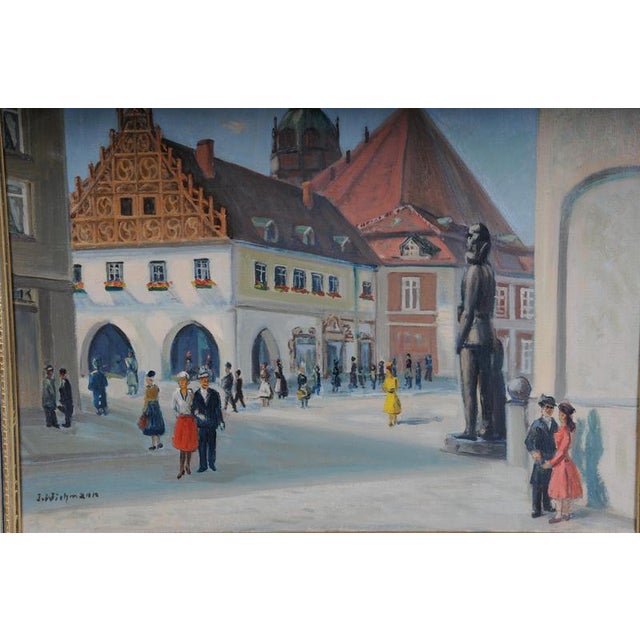 I. Wiehmann, Elector's Palace & St. Catherine's Church in Brandenburg, Oil Painting For Sale - Image 18 of 18