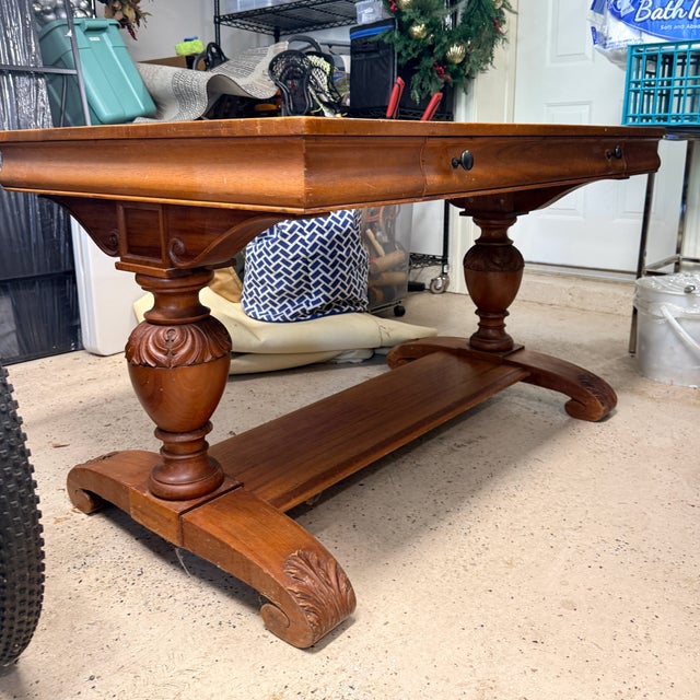 19th Century Oak Library Table For Sale - Image 10 of 10