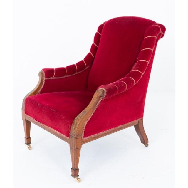 Sheraton Chair in Red, 1890s For Sale - Image 5 of 5