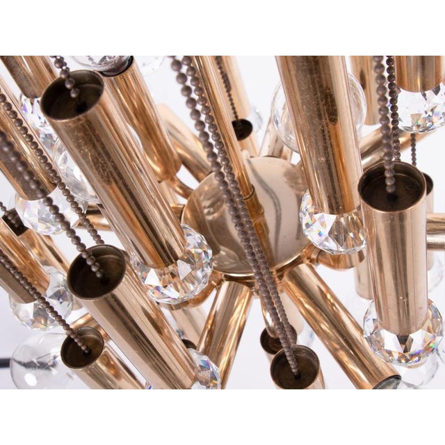 Metal Cascading 36 Chandelier Swarovski Crystal Gilt Brass by Ernst Palme, 1960 For Sale - Image 7 of 16