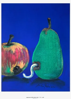 1993 André François Fruitworm Screen Print Poster