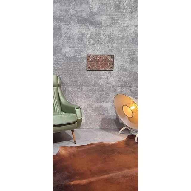 Antique Harber Wall Decoration Sign in Cast Iron, 1890s, in Worn conditions. Designed 1890 to 1919