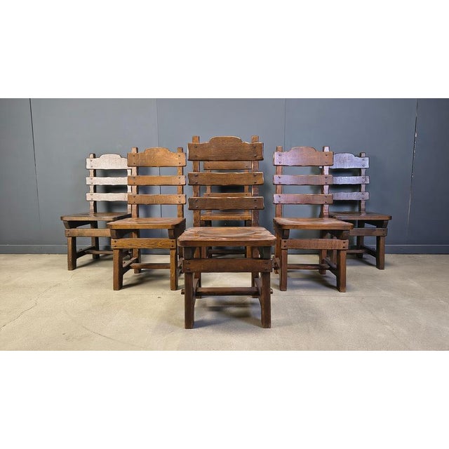 Vintage Brutalist Dining Chairs, 1960s, Set of 6 For Sale - Image 11 of 14