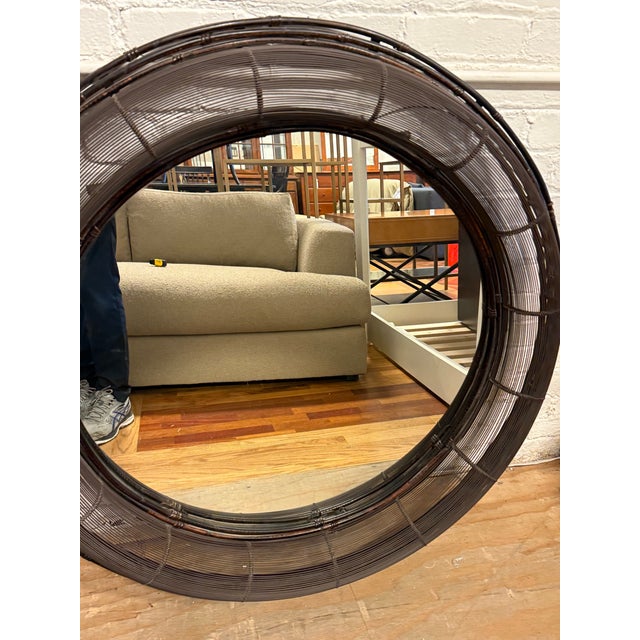Interlude Home Sculptural Metal Wire Round Wall Mirror For Sale - Image 10 of 12