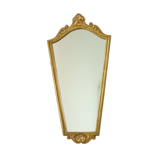 Classic Gold Leaf Mirror Crested Mirror, 1960s For Sale - Image 6 of 18