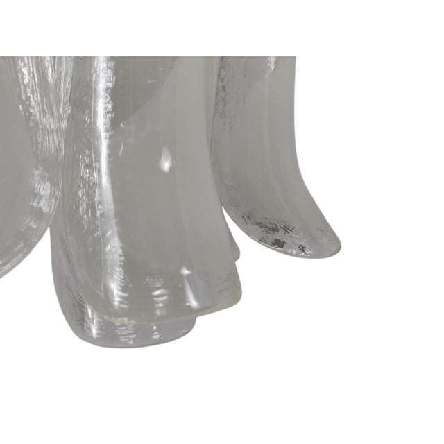 Petal Pendant Lamp in Murano Crystal and White Glass, Italy, 1990s For Sale - Image 9 of 13