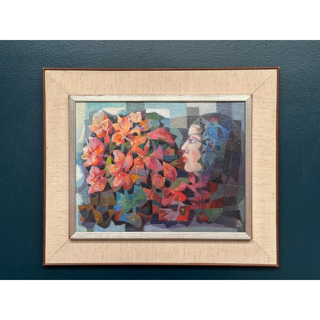 Ragnar Ring, Flower Girl, 1975, Oil Painting on Panel, Framed For Sale - Image 8 of 14