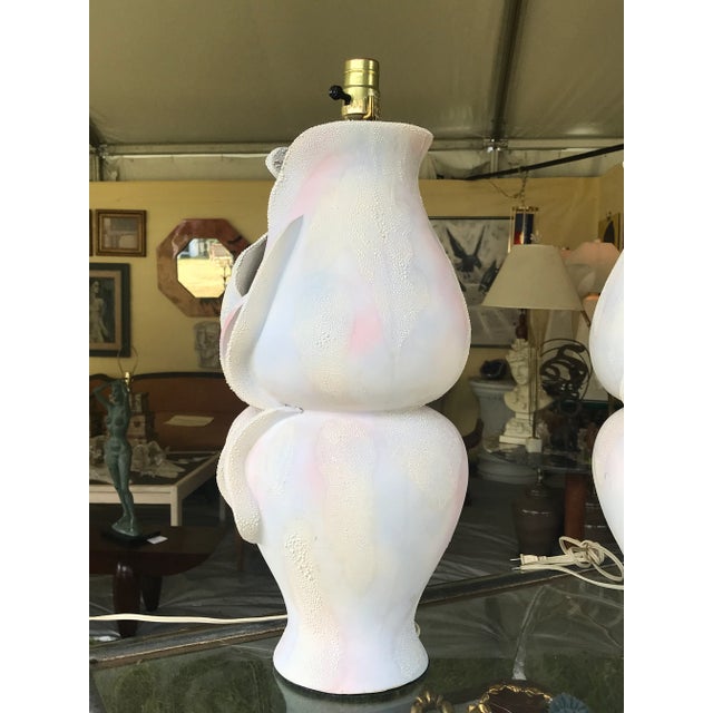 Art Deco 1980s Pair of Ceramic 1980’s Lamps For Sale - Image 3 of 6