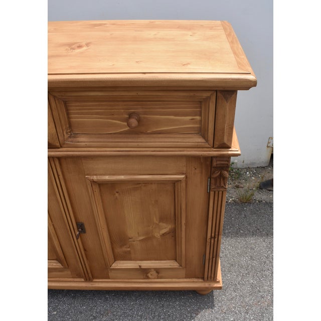 Brown Pine Four Door, Four Drawer Sideboard, Reproduction For Sale - Image 8 of 12