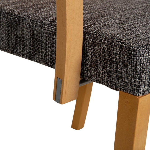 Brown Fabric and Wood Chairs from Thonet, Set of 6 For Sale - Image 8 of 18