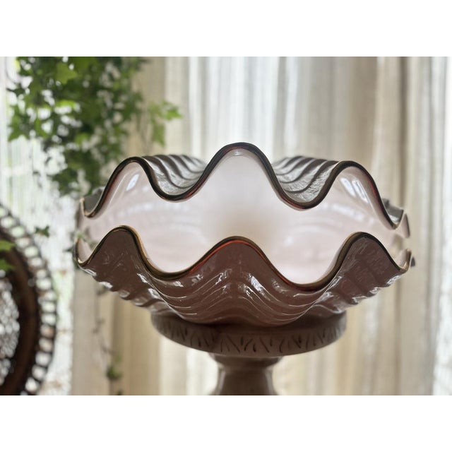 Pearly Glazed Ceramic Lamps in the shape of a Shell by Bon Día, 1960s, Set of 2 For Sale - Image 14 of 18