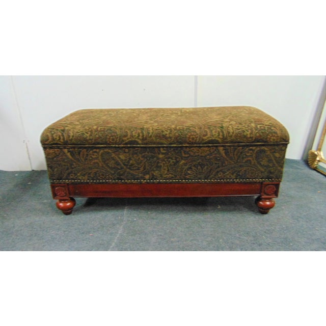 Textile Regency Style Cherry Paisley Ottoman For Sale - Image 7 of 7