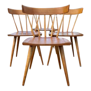 Classic Spindle-Back Maple Dining Chairs by Paul McCobb for Planner Group - Set of Four