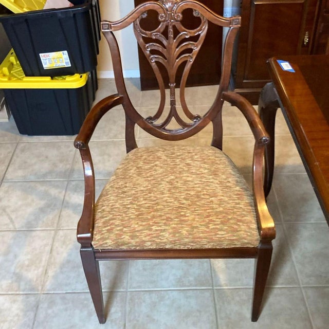 Henredon Solid Wood Dining Set With 6 Chairs For Sale In Phoenix - Image 6 of 9